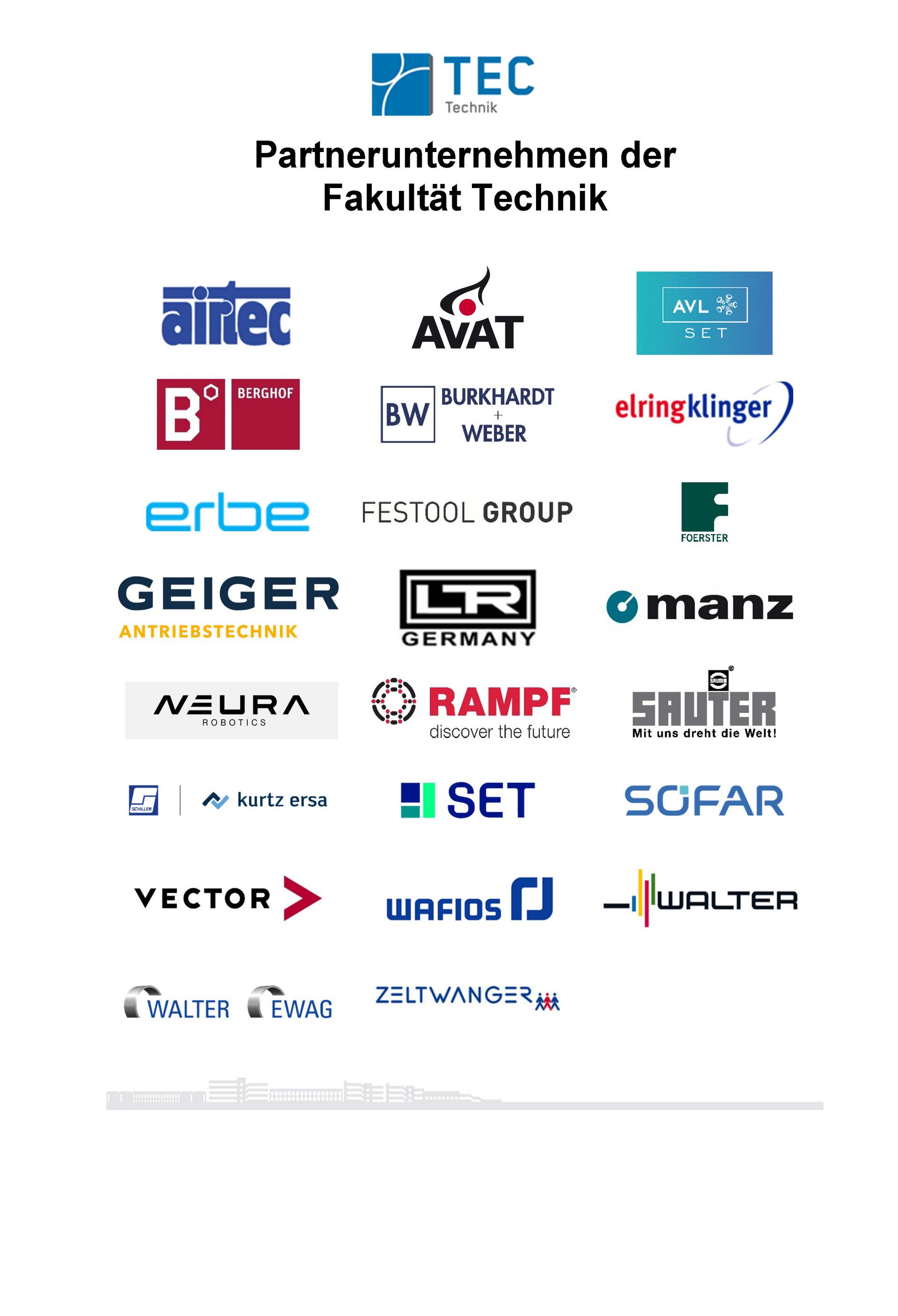 Übersicht Industriepartner Maschinenbau